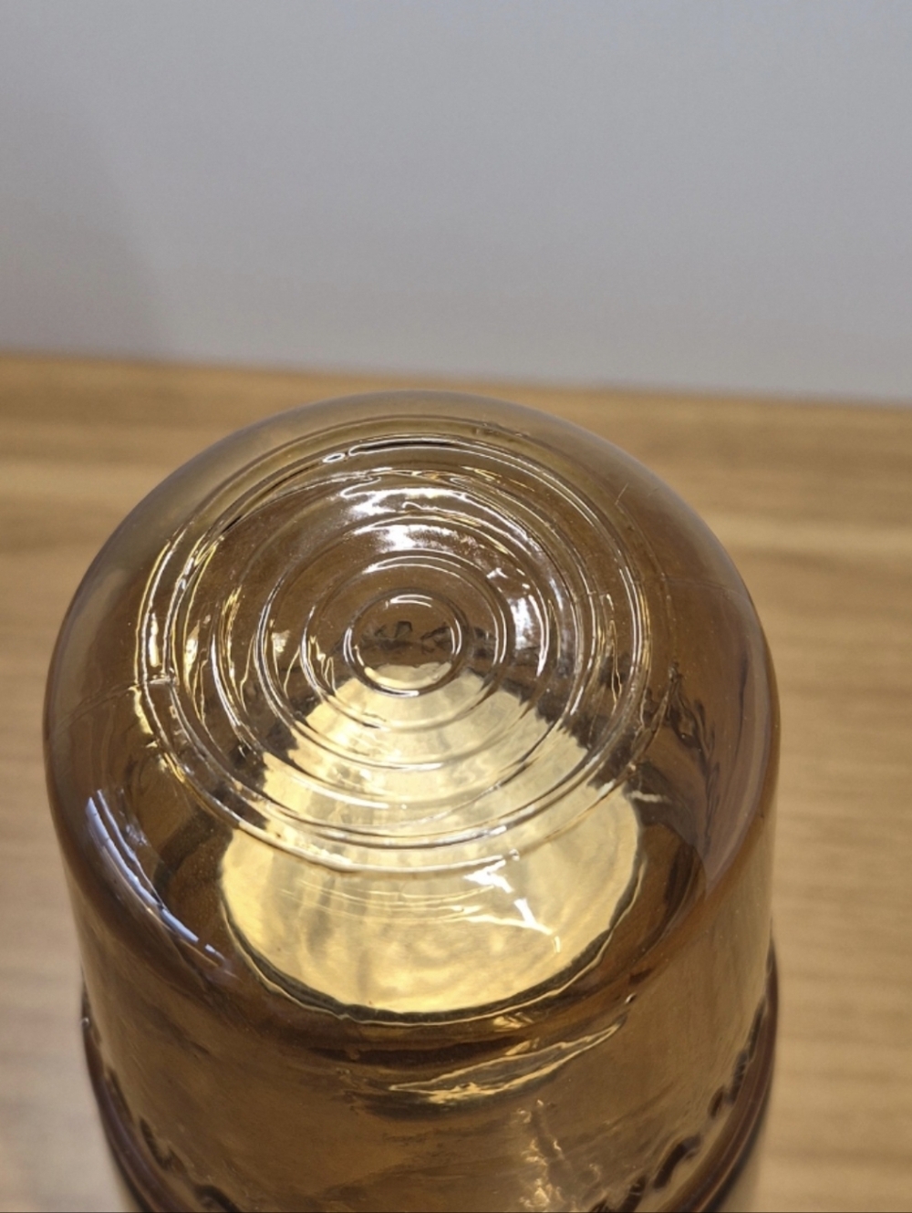 Vintage Amber Stained Glass Bedside Tumble-Up Heart Vine Carafe Set - Picture 5 of 11